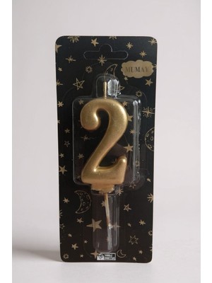 Cadde Süs 2 Rakamı Gold Renk Duğum Günü Pasta Mumu