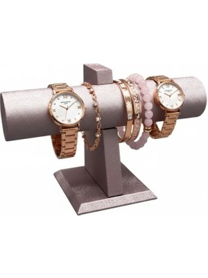 Megass Dekor Imera Deri Kumaş Pembe Renk Boy 15 cm En 23 cm Tekli T Model Bilezik Sergileme