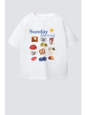 Monila Kız Çocuk Pamuklu Bisiklet Yaka Baskılı T-Shirt