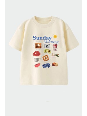 Monila Kız Çocuk Pamuklu Bisiklet Yaka Baskılı T-Shirt