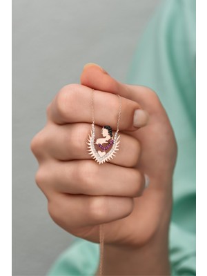 Nereze 925 Ayar Gümüş Anne ve Bebek Model Kolye