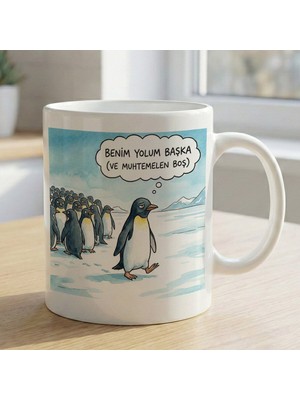 Bk Gift Nihilist Penguen Beyaz Kupa Bardak -8, Ofis ve Hediye Kupası, Arkadaşa Hediye