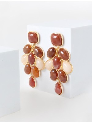 Jimmy Key Bordo Salkım Formlu Sallanan Küpe