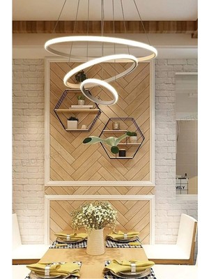 Normadia Modern Eskitme Renkli Beyaz LED 3 Lü Avize, Yatak Odası, Salon, Çocuk ve Mutfak Için