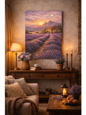Artease Günbatımı ve Lavanta Bahçesi Kanvas Tablo