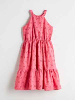 Lc Waikiki Yeni Sezon Halter Yaka Fisto Detaylı Kız Çocuk Elbise