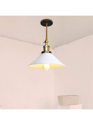 Normadia Rustik Vintage Metal Plafonyer, 28CM, Hareketli Başlık, E27 Duylu Aydınlatma