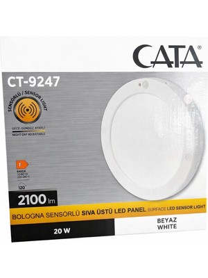 Cata Sensörlü Sıvaüstü LED Panel 20W Beyaz
