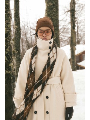 HE-QA Funnel Neck Uzun Kaban Ekru