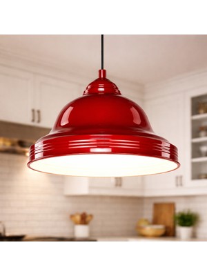 Cata Modern Dekoratif Sarkıt Avize Kırmızı Metal Kasa E27 Duylu CT-8292K Ampul Hariç