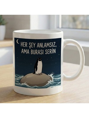 Bk Gift Nihilist Penguen Beyaz Kupa Bardak -6, Ofis ve Hediye Kupası, Arkadaşa Hediye