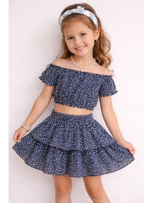 Crop Bluz ve Şort Etek Takım