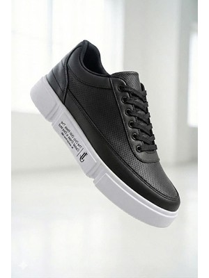 Zerenyus ZR-J-X20 Günlük Rahat Kalın Taban Siyah Beyaz Erkek Sneaker