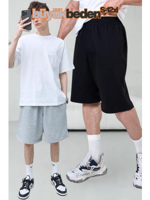 Vladivosto Diz Hizasında Büyük Beden Ekstra Bol Battal Kalıp Şort