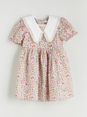 Lc Waikiki Yeni Sezon Bebe Yaka Kız Çocuk Keten Karışımlı Elbise