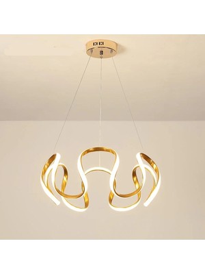 Normadia Modern Renkli Spor LED Avize, Örümcek Model 3, Gold Renk, Şık Tasarım