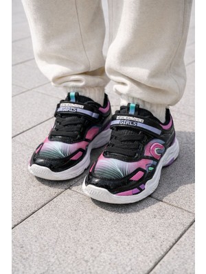 Sema Kız Bebek Spor Ayakkabı Anorok Taban Kaymaz Taban Ortopedik Işıklı