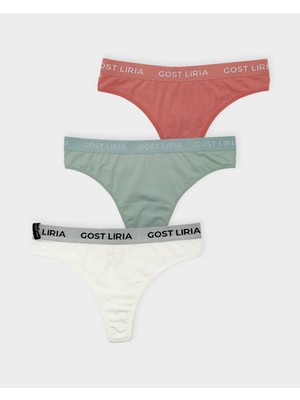 GOST LİRİA Lime  Kadın String Külot  3 Lü Paket - Çok Renkli