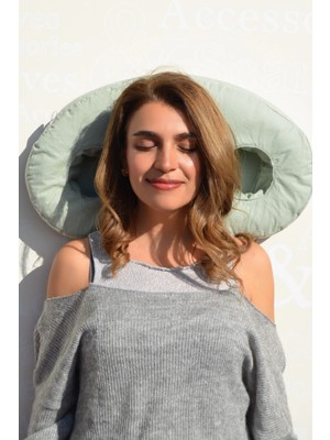 MOONZY Minimalist & Cozy Oval Çift Delikli Kulak Koruyucu Yastık – Yatan Hasta & Piercing Destek Yastığı