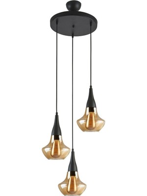 Normadia Şık Siyah Sarkıt Cam Avize, Modern Tasarım, Salon, Mutfak ve Yatak Odası Için