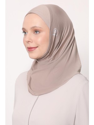 İhvan Online Hijab Sport Penye Bone - Açık Vizon