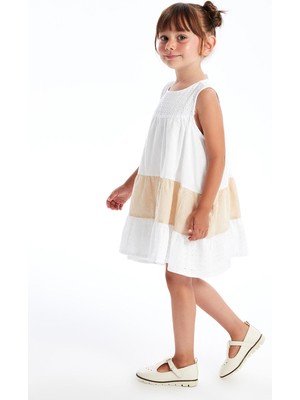 Lc Waikiki Yeni Sezon Bisiklet Yaka Kolsuz Kız Bebek Dantel Elbise