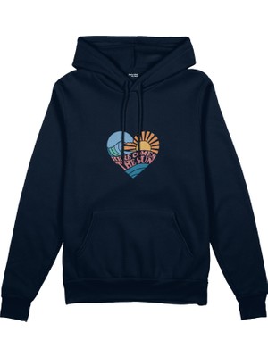 The Lucid Lab Here Comes The Sun Oversize Hoodie - Lacivert