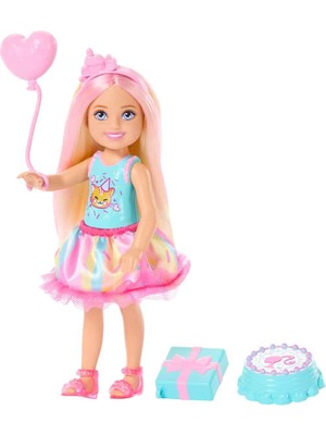 Barbie Chelsea Bebek ve Aksesuarları 15 cm Tatlı Desenli Parti Temalı Kız Çocuk Oyuncak Seti