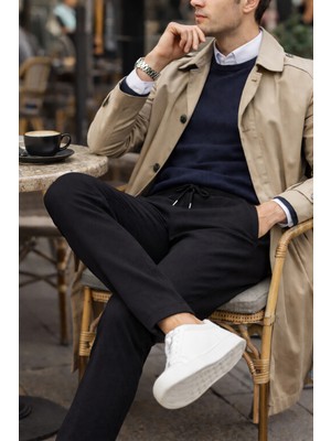 We&Me Erkek Pantolon Görünümlü Esnek Eşofman – Slim Fit, Lastikli Bel, Günlük & Şık Kullanım