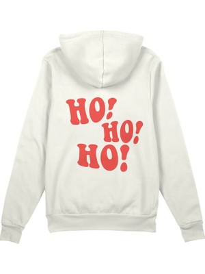The Lucid Lab Ho Ho Ho Oversize Hoodie - Beyaz