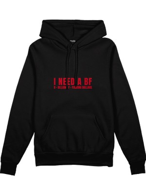 The Lucid Lab I Need A Bf Oversize Hoodie - Siyah