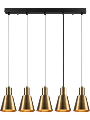 Normadia Modern Retro Eskitme 5'li Sıralı Salon, Mutfak ve Kafe Sarkıt Avize