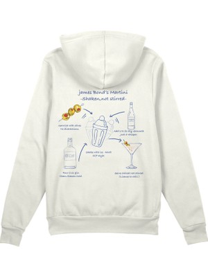 The Lucid Lab James Bond's Martini Oversize Hoodie - Beyaz