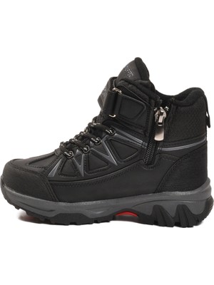 Ayakmod Siyah Fermuarlı Çocuk Outdoor Bot 2301 P