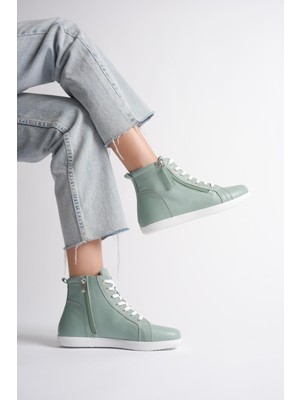 Analin Shoes Kadın Hakiki Deri Günlük Fermuarlı Spor Bot