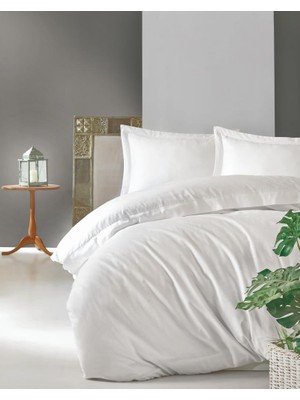 Afrodit AVM Çift Kişilik Saten Nev Takımı Elegante Beyaz