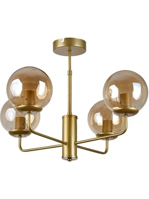 Normadia Modern Eskitme Renk Bal Camlı 4'lü Avize, Şık ve Zarif Tasarım