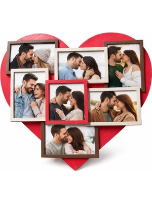 ESBODESİGN 💖 Kalpli Çoklu Fotoğraf Çerçevesi – Sevgililer Günü & Özel Gün Hediyesi