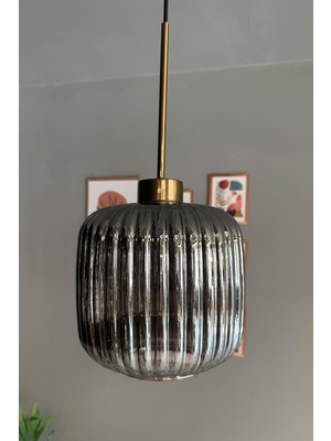 Normadia Füme Cam Avize, Retro Sarkıt Lamba, Restoran ve Salon Aydınlatması