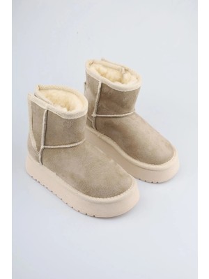 Kız Çocuk Siyah Cırtlı Hafif Içi Yünlü Kaydırmaz Taban Bot