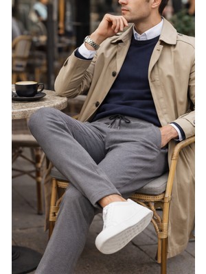 We&Me Erkek Pantolon Görünümlü Esnek Eşofman – Slim Fit, Lastikli Bel, Günlük & Şık Kullanım