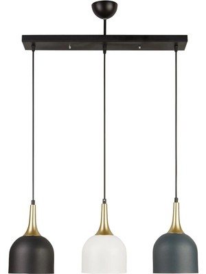 Normadia Modern Antrasit ve Siyah Sarkıt Avize, 3'lü, Dekoratif ve Şık Tasarım