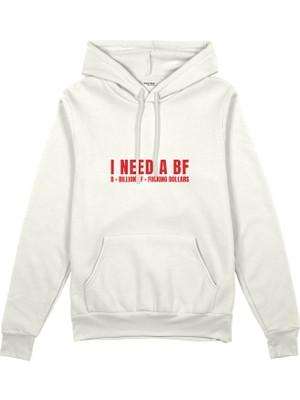 The Lucid Lab I Need A Bf Oversize Hoodie - Beyaz