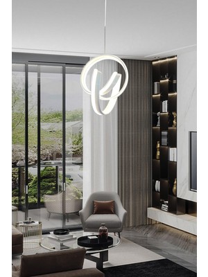 Normadia Kalın Kasa 3 Renk Aydınlatmalı Modern Avize, Salon ve Mutfak Için