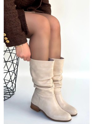 Afrodit AVM Plod Bej Cilt Körüklü Çizme