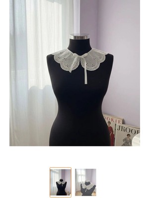 Pamuk Fisto Dantel Yaka (Saten Kurdele Bağlamalı)