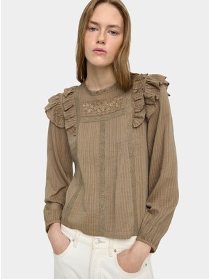 Parfois Nakışlı ve Fırfır Detaylı Bluz