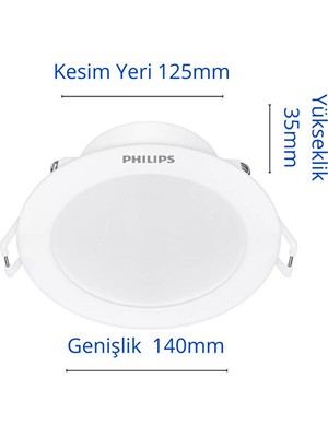 Philips Eridani DL190B 10W 125MM Delik Çapı 4000K Gün Işığı 900LÜMEN Spot 4'lü Eko Paket