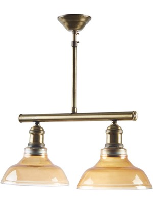 Normadia Rustik ve Modern Tarzda, 2'li Sıralı Eskitme Cam Avize Seti