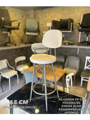 Yeni Dolce Bar Sandalyesi Ekru Babyface Kumaş,cappucino.65 cm Oturum Yüksekliği